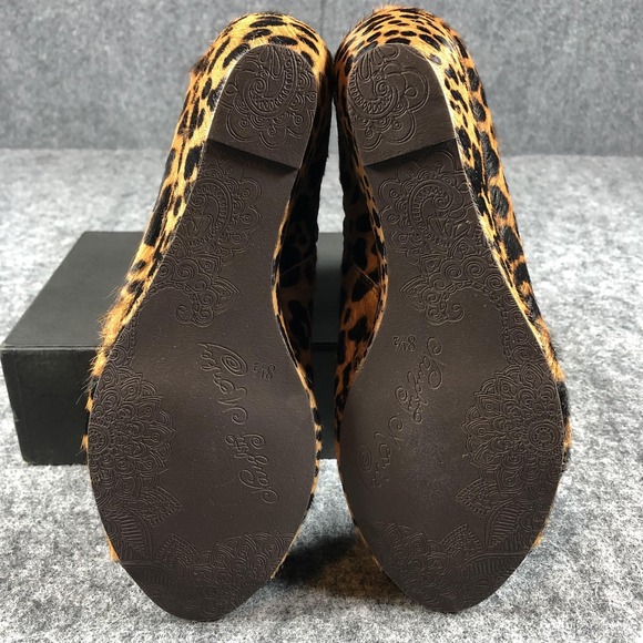 Naughty Monkey Wedge Peep Toe Shoes Womens Size 8.5 Animal Hair Leather Booties - Picture 11 of 11